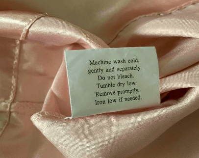 check clothing label for guidelines 